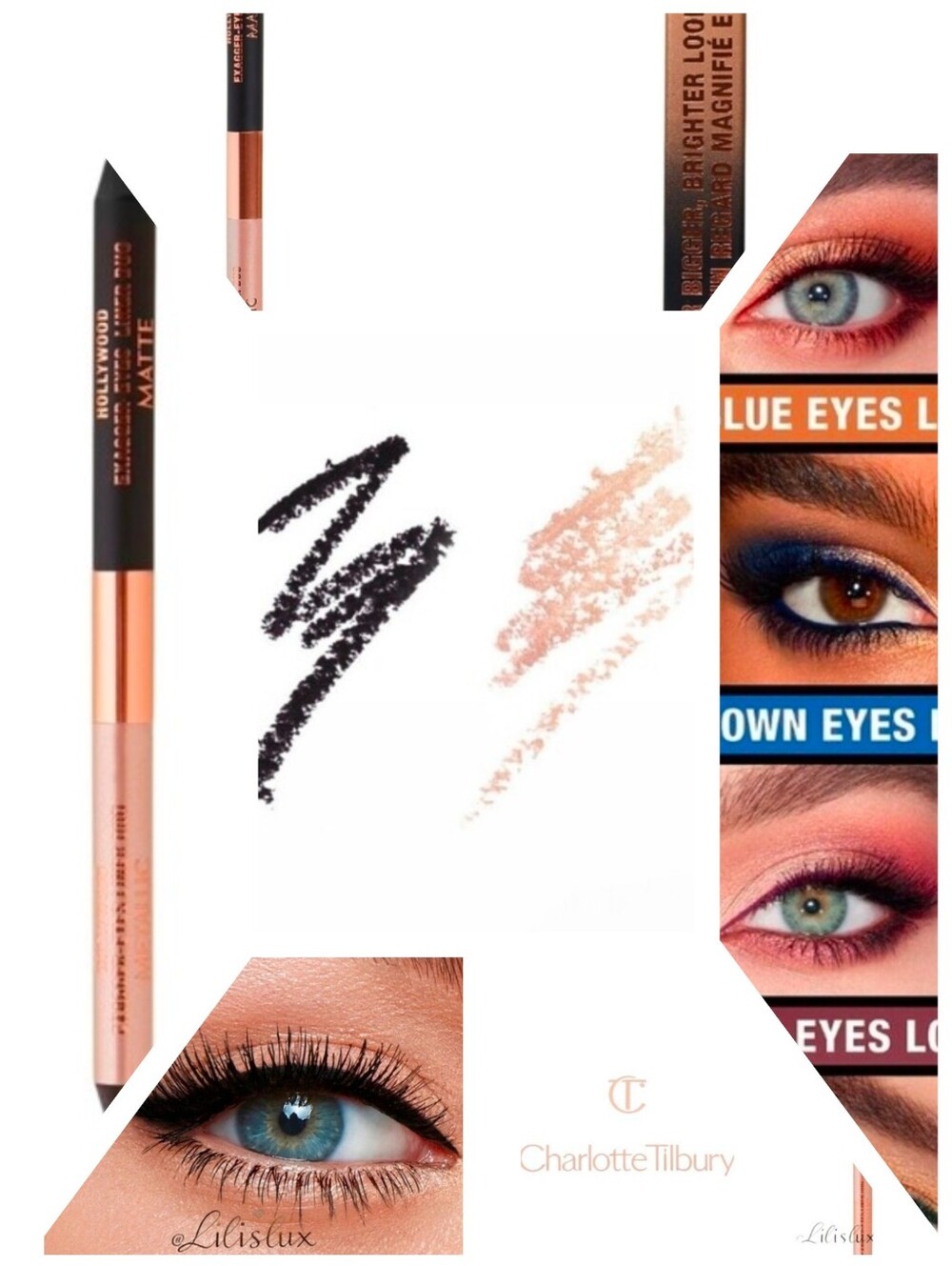 Charlotte Tilbury Hollywood Exagger-Eyes Double-Ended Eyeliner Pencil Two Shades
